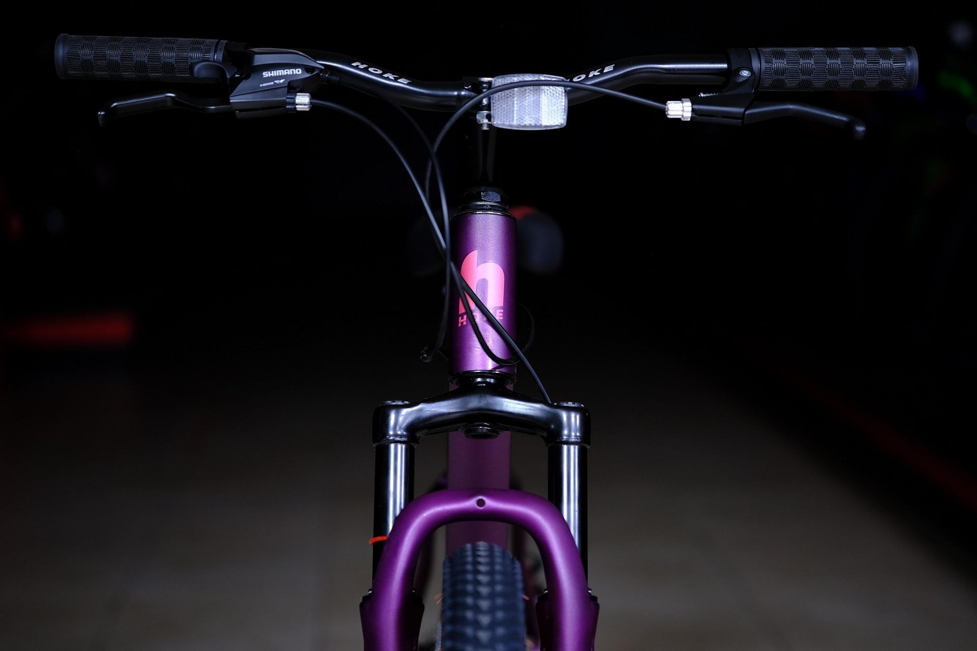 Амортизационная пружинная вилка 80mm  HOKE ONE WAY 26 матовый фиолетовый-розовый